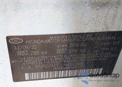 2020 Hyundai Elantra Se из США, поврежденный, VIN 5NPD74LF1LH605298